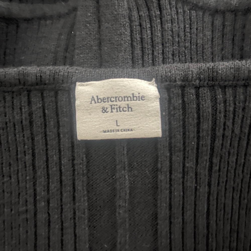 Abercrombie & Fitch Black Short Sleeve Sweetheart Sweater Bodysuit Size Large - Picture 9 of 9